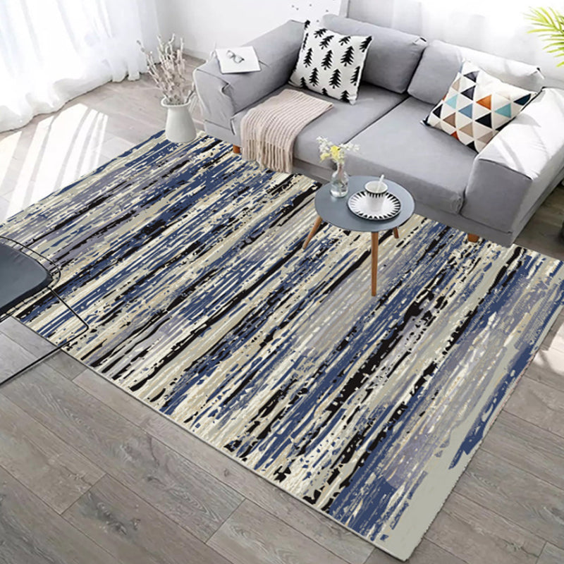 Avtoit | Industrial Abstract Floor Rug Multicolor Polyester Rug Non-Slip Pet Friendly Washable Area Rug for Bedroom