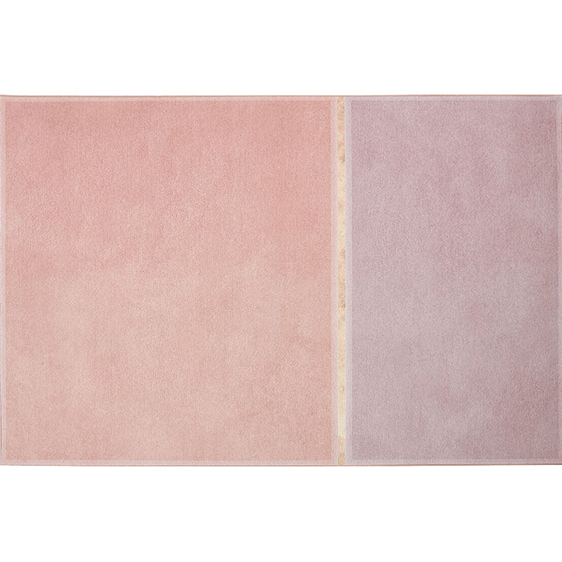 Avtoit | Pink Living Room Rug Modernist Color Block Rug Chenille Washable Non-Slip Backing Pet Friendly Rug