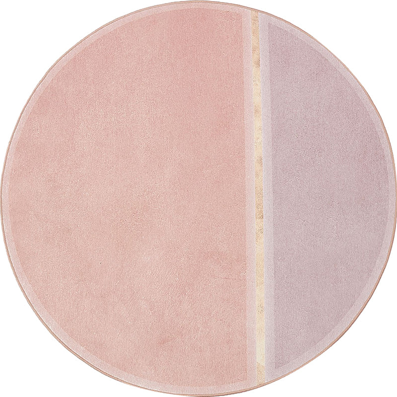 Avtoit | Creative Color Block Carpet Pink Minimalist Carpet Chenille Pet Friendly Washable Anti-slip Area Rug for Study