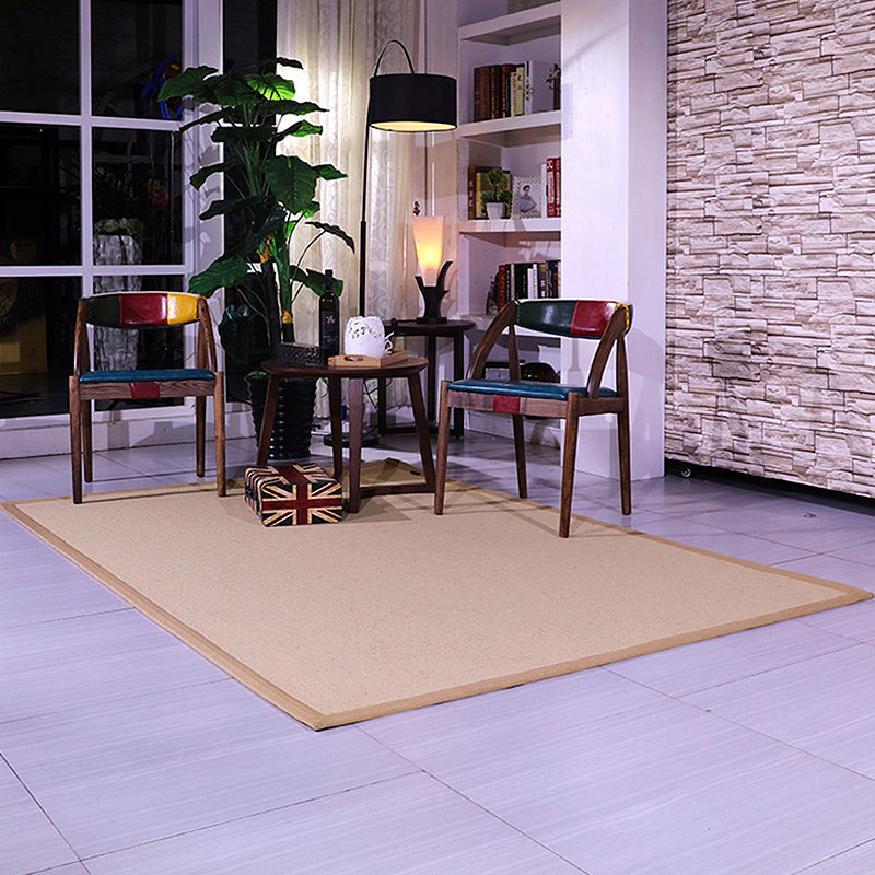 Avtoit | Brown Solid Color Rug Sisal Country Rug Pet Friendly Washable Non-Slip Rug for Bedroom