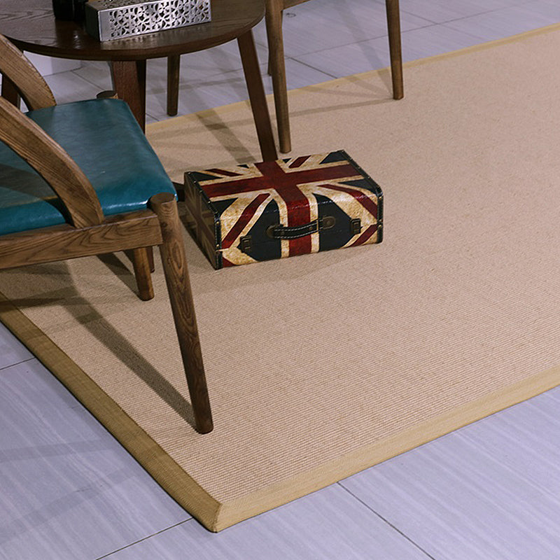 Avtoit | Brown Solid Color Rug Sisal Country Rug Pet Friendly Washable Non-Slip Rug for Bedroom