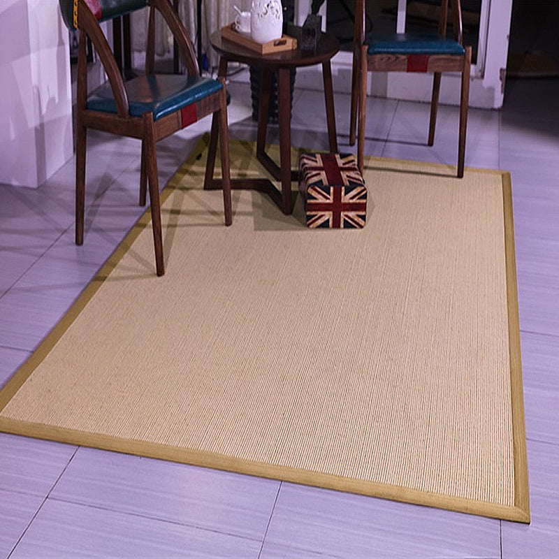 Avtoit | Brown Solid Color Rug Sisal Country Rug Pet Friendly Washable Non-Slip Rug for Bedroom