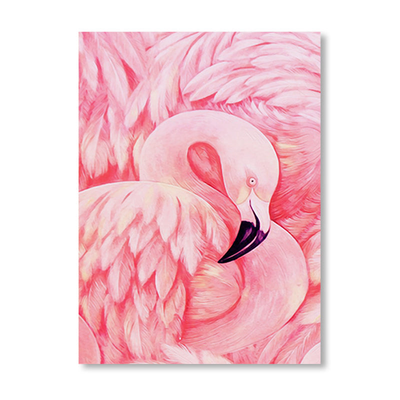 Avtoit | Flamingo Canvas Print Tropical Style Texture Wall Art Decor in Pink for Family Room