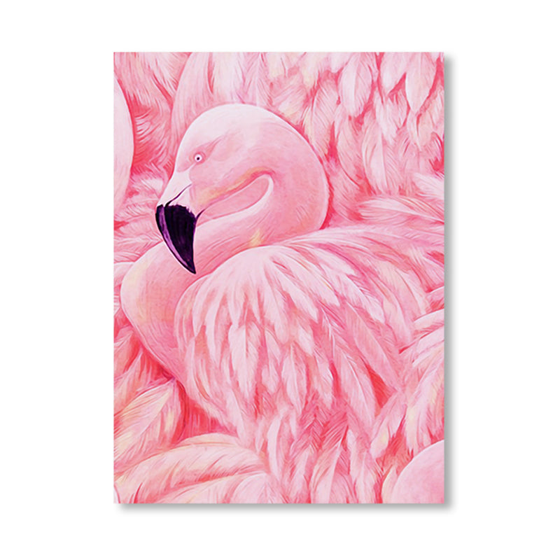 Avtoit | Flamingo Canvas Print Tropical Style Texture Wall Art Decor in Pink for Family Room