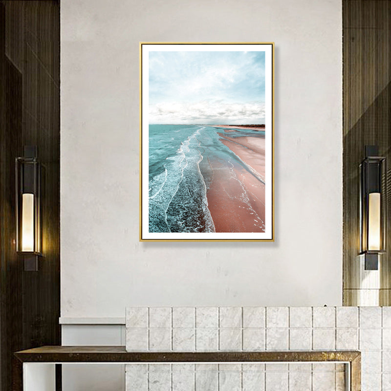 Avtoit | Beach canvas tropical serene seascape wall art print in green, multiple sizes available