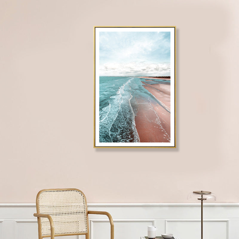 Avtoit | Beach canvas tropical serene seascape wall art print in green, multiple sizes available