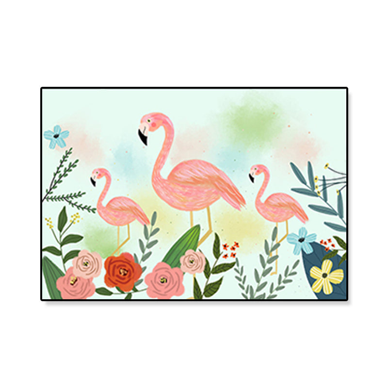 Avtoit | Flamingo Print Painting Tropical Stylish Textured Canvas Wall Art for Dining Room