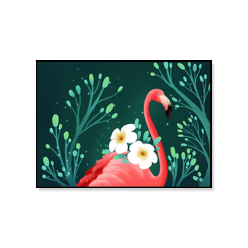 Avtoit | Flamingo Print Painting Tropical Stylish Textured Canvas Wall Art for Dining Room