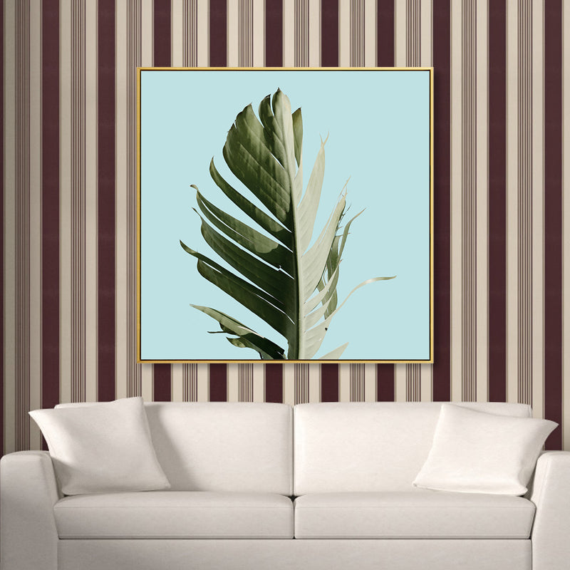 Avtoit | Banana Leaf Canvas Tropics Aesthetics Botanics Wall Art Print in Green for Bedroom