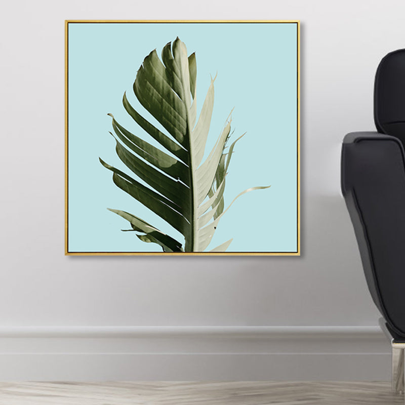 Avtoit | Banana Leaf Canvas Tropics Aesthetics Botanics Wall Art Print in Green for Bedroom