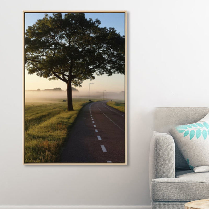 Avtoit | Tropical Landscape Wall Decoration Canvas Texture Dark Color Wall Art for Living Room