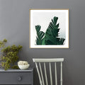 Avtoit | Green Banana Leaves Canvas Print Botanical Tropix Textured Wall Art for the Dining Room