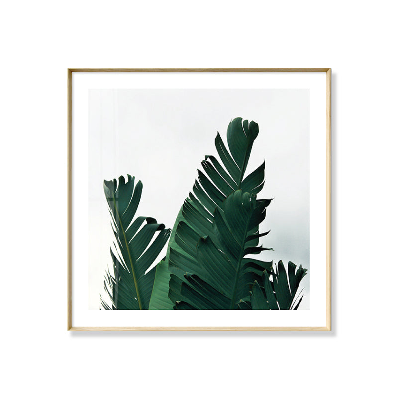 Avtoit | Green Banana Leaves Canvas Print Botanical Tropix Textured Wall Art for the Dining Room