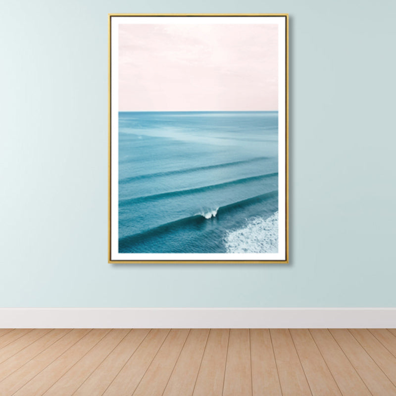 Avtoit | Tropical Canvas Print Blue Photographic Ocean Surface with Waves Wall Art for Living Room