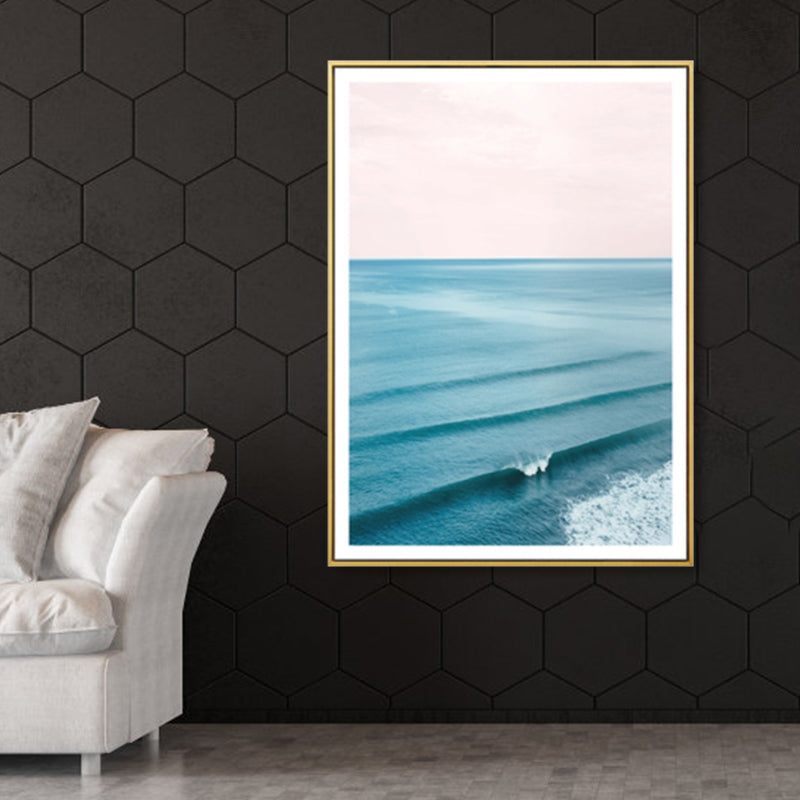 Avtoit | Tropical Canvas Print Blue Photographic Ocean Surface with Waves Wall Art for Living Room