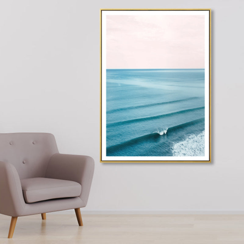 Avtoit | Tropical Canvas Print Blue Photographic Ocean Surface with Waves Wall Art for Living Room