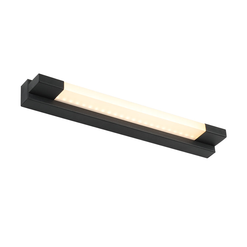 Avtoit | Simple Straight Vanity Mirror Light Metal LED Bathroom Wall Lamp in Black, Warm/White Light