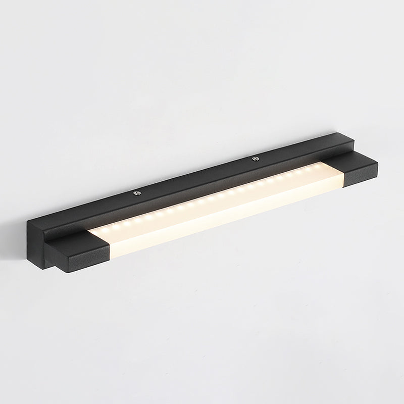 Avtoit | Simple Straight Vanity Mirror Light Metal LED Bathroom Wall Lamp in Black, Warm/White Light