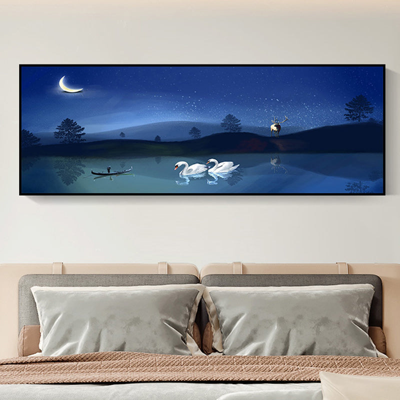 Avtoit | Wild Animal Wrapped Canvas Textured Tropical Style Bedroom Painting in Bright Color