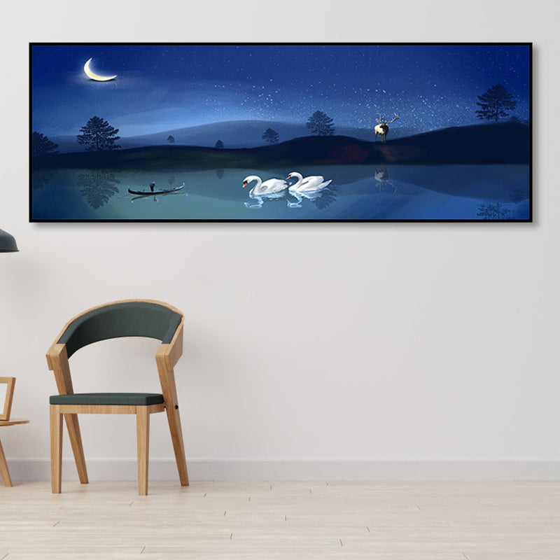 Avtoit | Wild Animal Wrapped Canvas Textured Tropical Style Bedroom Painting in Bright Color