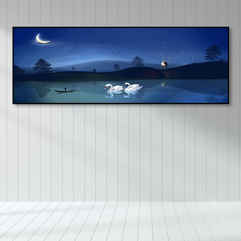 Avtoit | Wild Animal Wrapped Canvas Textured Tropical Style Bedroom Painting in Bright Color