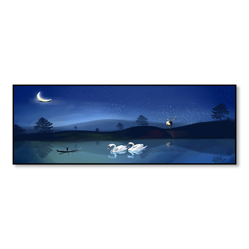 Avtoit | Wild Animal Wrapped Canvas Textured Tropical Style Bedroom Painting in Bright Color