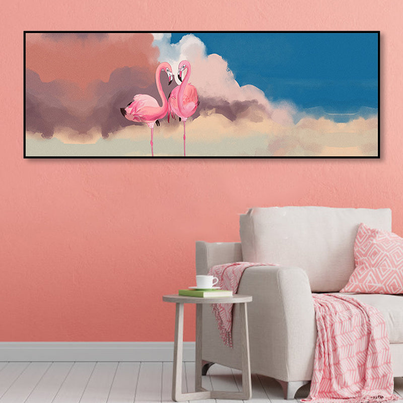 Avtoit | Wild Animal Wrapped Canvas Textured Tropical Style Bedroom Painting in Bright Color
