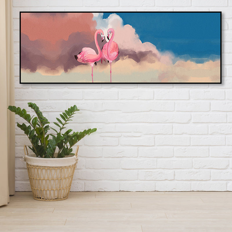 Avtoit | Wild Animal Wrapped Canvas Textured Tropical Style Bedroom Painting in Bright Color