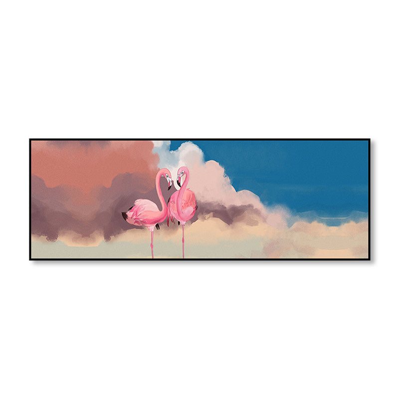 Avtoit | Wild Animal Wrapped Canvas Textured Tropical Style Bedroom Painting in Bright Color