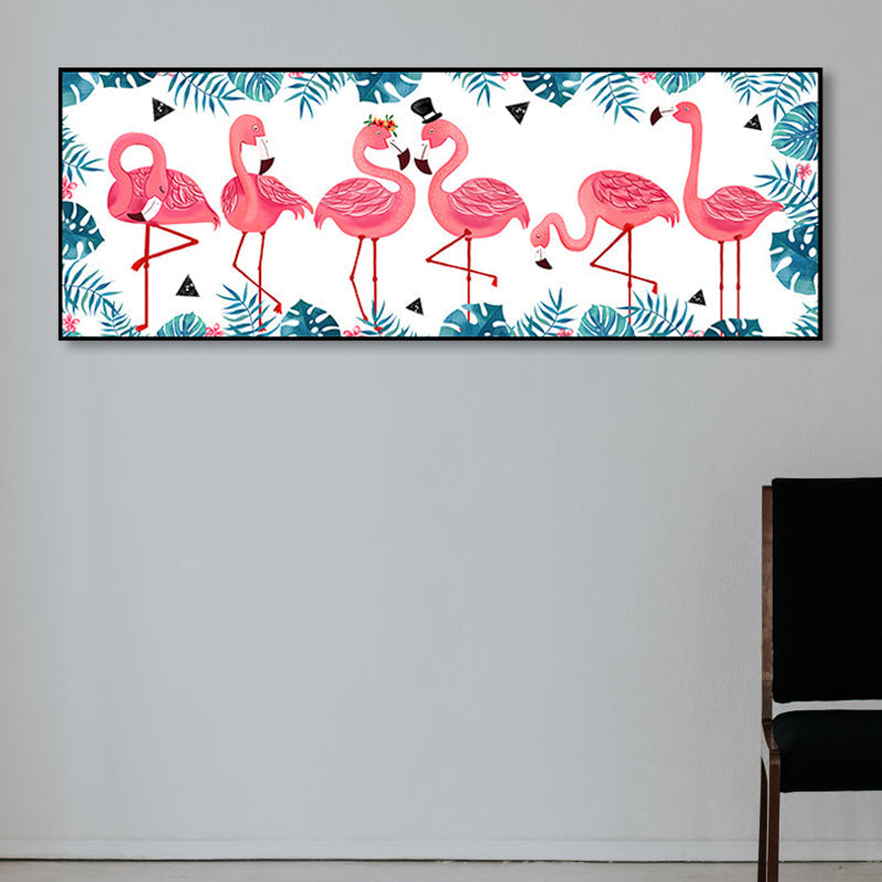 Avtoit | Wild Animal Wrapped Canvas Textured Tropical Style Bedroom Painting in Bright Color
