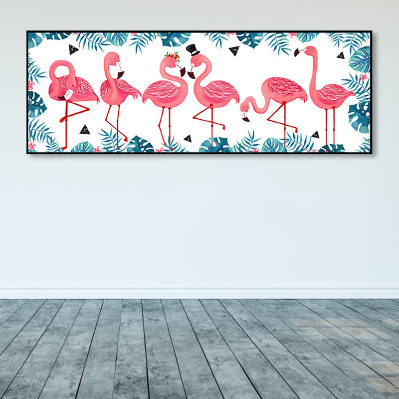 Avtoit | Wild Animal Wrapped Canvas Textured Tropical Style Bedroom Painting in Bright Color