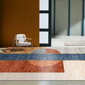 Avtoit | Multicolored Colorblock Indoor Carpet Synthetic Modern Area Rug Washable Non-Slip Rug for the Study