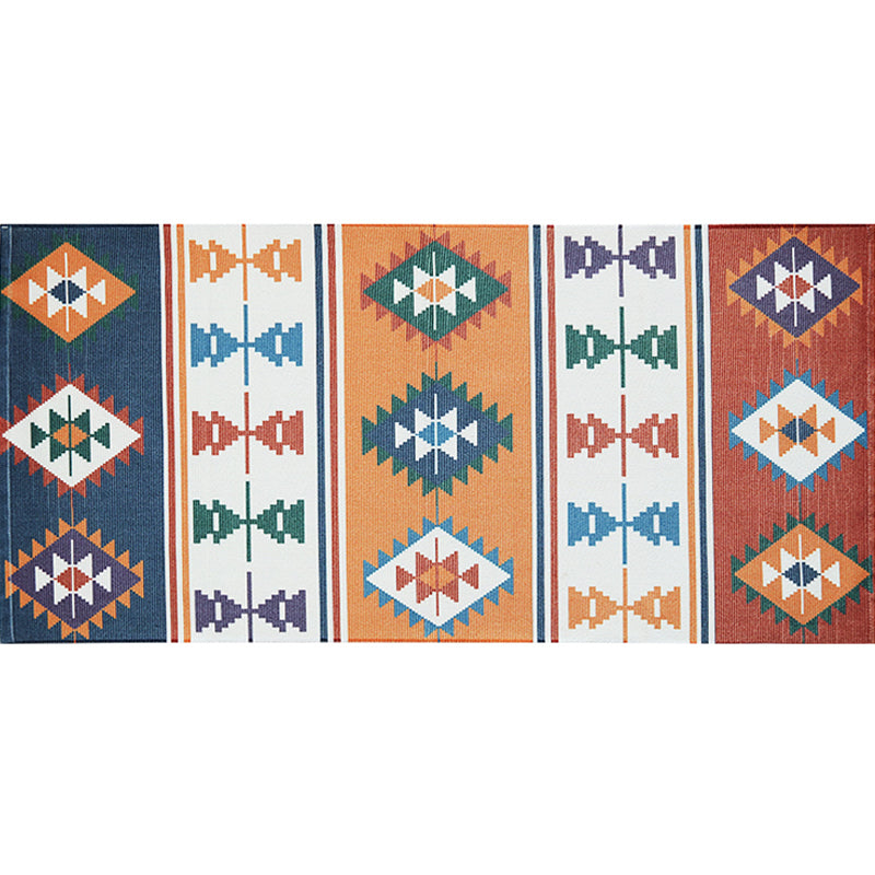 Avtoit | Unique Tribal Striped Pattern Rug Multicolor Southwest Rug Cotton Washable Non-Slip Pet-Friendly Rug for the Living Room