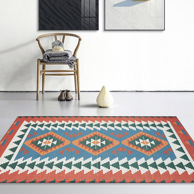 Avtoit | Unique Tribal Striped Pattern Rug Multicolor Southwest Rug Cotton Washable Non-Slip Pet-Friendly Rug for the Living Room