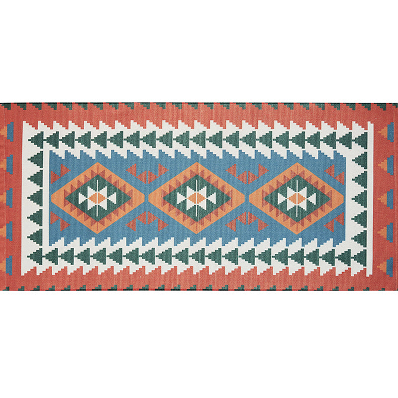 Avtoit | Unique Tribal Striped Pattern Rug Multicolor Southwest Rug Cotton Washable Non-Slip Pet-Friendly Rug for the Living Room