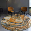 Avtoit | Funky Swirl Stripe Pattern Rug Brown Modern Rug Polyester Pet-Friendly Washable Non-Slip Area Rug for Decoration