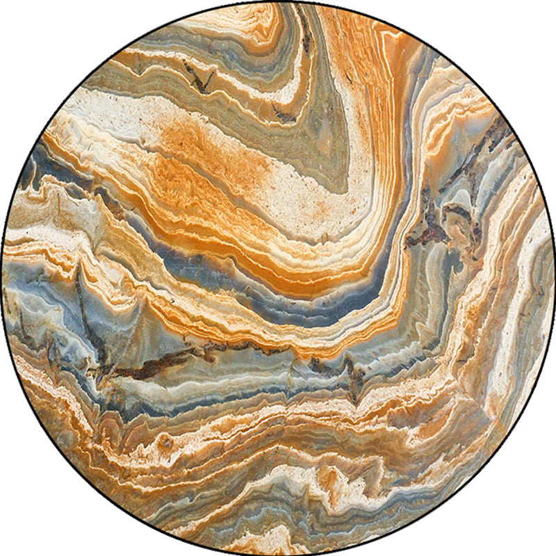 Avtoit | Funky Swirl Stripe Pattern Rug Brown Modern Rug Polyester Pet-Friendly Washable Non-Slip Area Rug for Decoration