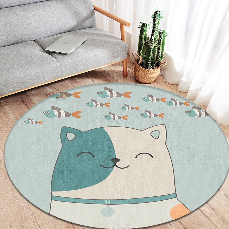 Avtoit | Multicolored Animal Pattern Carpet Polyester Children's Carpet Washable Non-Slip Back Carpet for the Children's Room