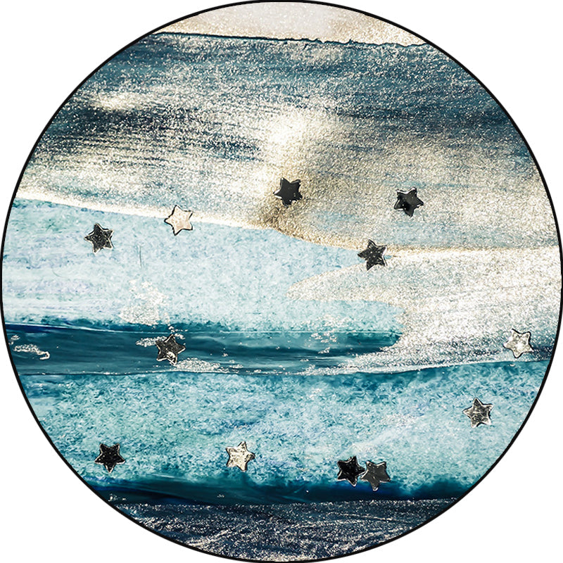 Avtoit | Blue industrial carpet polyester abstract star pattern carpet pet-friendly washable non-slip carpet for the bedroom