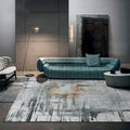 Avtoit | Modern Abstract Rug Smoke Grey Polyester Rug Non-Slip Backing Pet-Friendly Washable Area Rug for Home