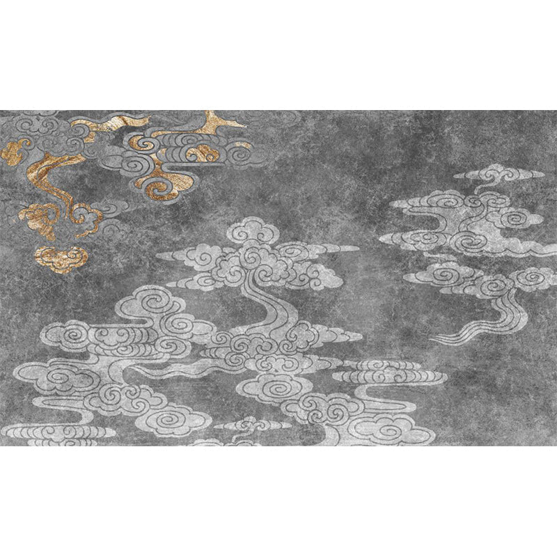 Avtoit | Oriental living room carpet Gray clouds pattern carpet Synthetic Washable Non-slip Pet friendly carpet
