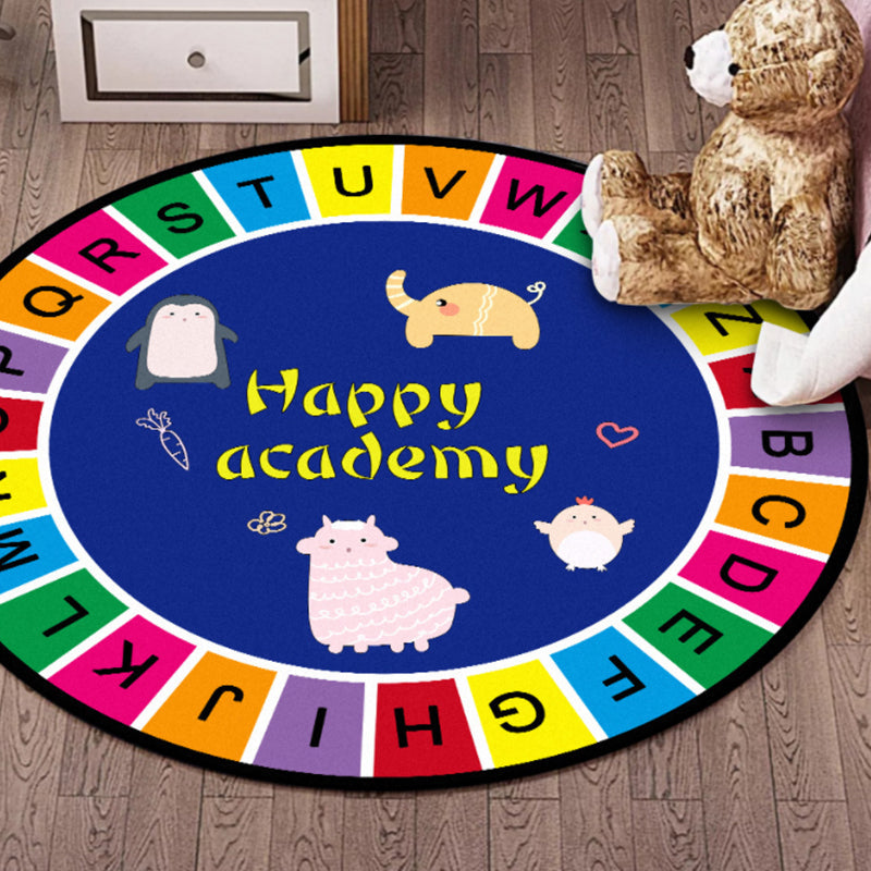 Avtoit | Multifunctional Cartoon Animal Pattern Carpet Polyester Kids Carpet Washable Non-Slip Pet-Friendly Rug for Bedroom