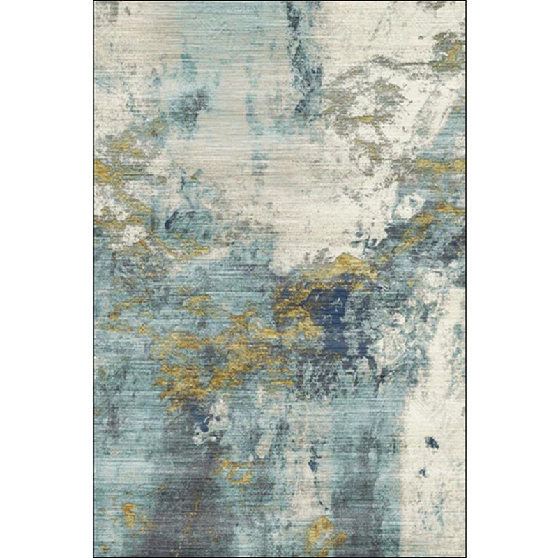 Avtoit | Green Living Room Carpet Industrial Abstract Carpet Polyester Machine Washable Non-Slip Backing Rug