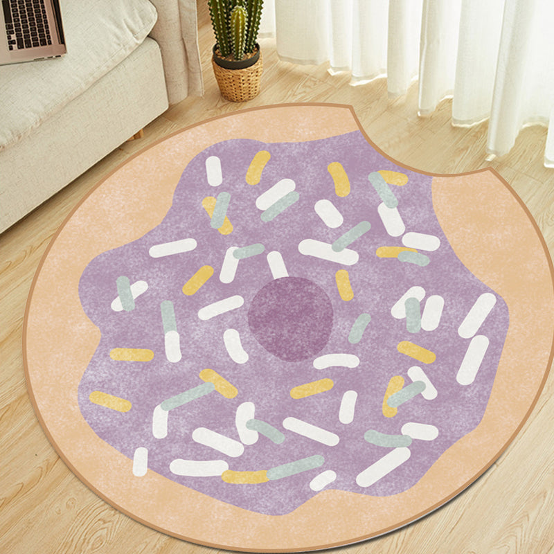 Avtoit | Multicolor Kids Carpet Polypropylene Donut Pattern Carpet Pet-Friendly Washable Non-Slip Rug for the Children's Room
