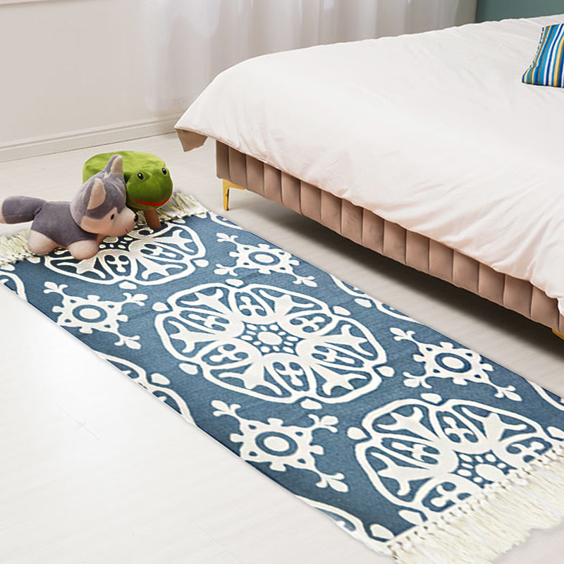 Avtoit | Multicolor Tribal Pattern Rug Cotton Southwestern Rug Washable Non-Slip Pet-Friendly Rug for the Living Room