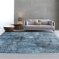 Avtoit | Blue concentric circle pattern rug Synthetic industrial rug Washable Non-slip backing rug for decoration