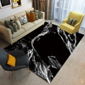 Avtoit | Casual Abstract Rug Black and White Modernist Area Rug Polyester Non-Slip Pet-Friendly Washable Rug for the Living Room