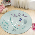 Avtoit | Light Green Study Area Rug New Abstract Pattern Rug Polyester Machine Washable Non-Slip Backing Rug
