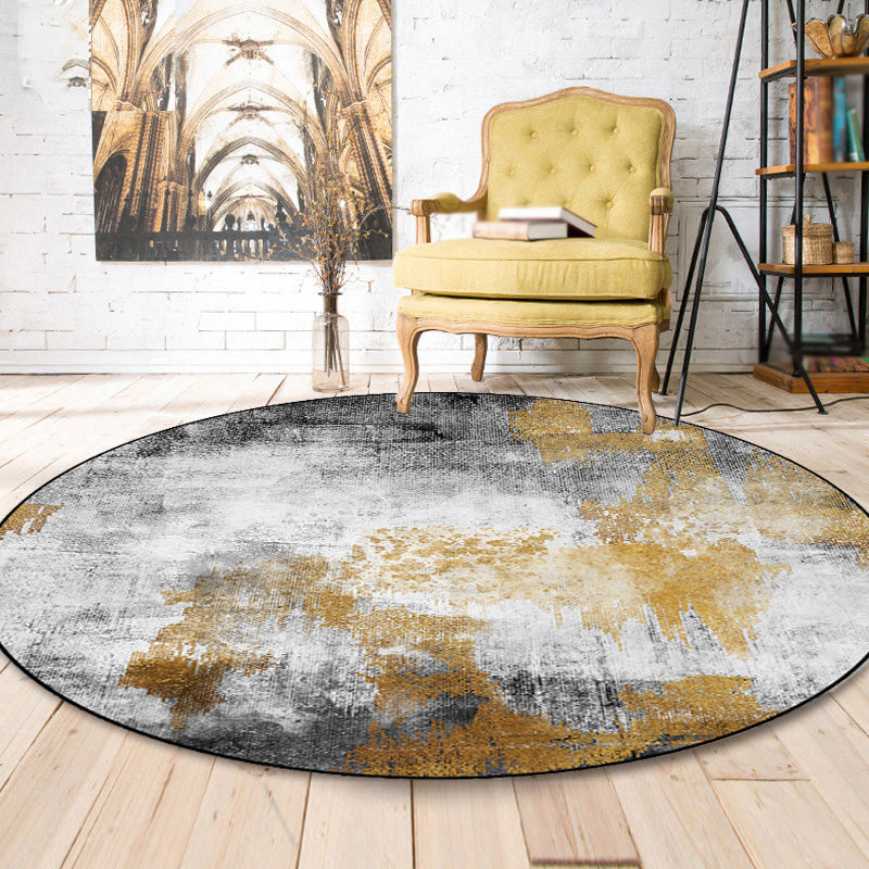 Avtoit | Industrial Living Carpet Gray Abstract Carpet Synthetic Washable Non-Slip Pet-Friendly Carpet