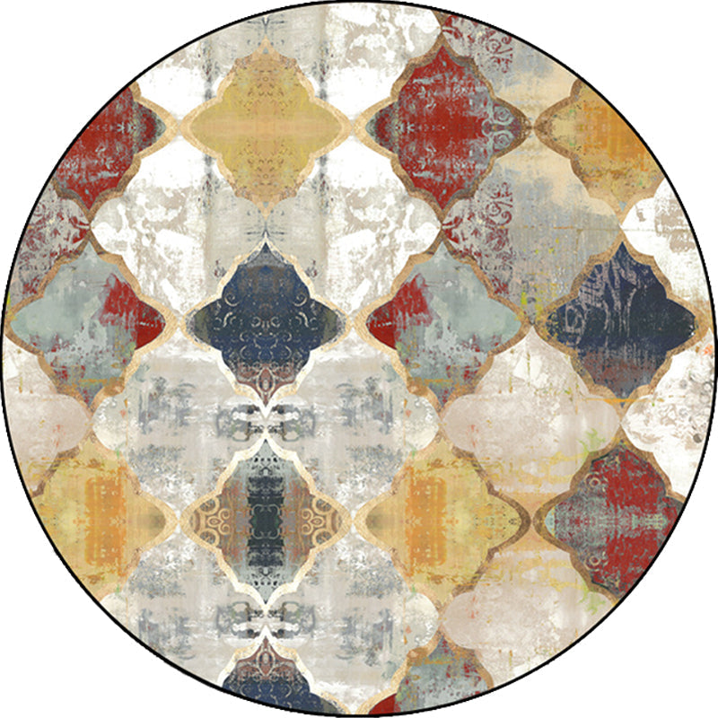 Avtoit | Tribal Geometry Ogee Pattern Carpet Red Moroccan Carpet Polyester pet-friendly washable non-slip area rug for decoration